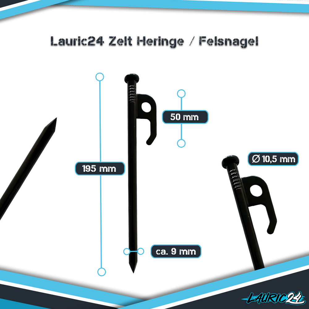 Zelt-Heringe aus Stahl 19,5 cm 12 Stück