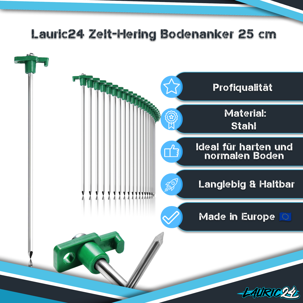Zelt-Heringe 25 cm Kunststoffkopf
