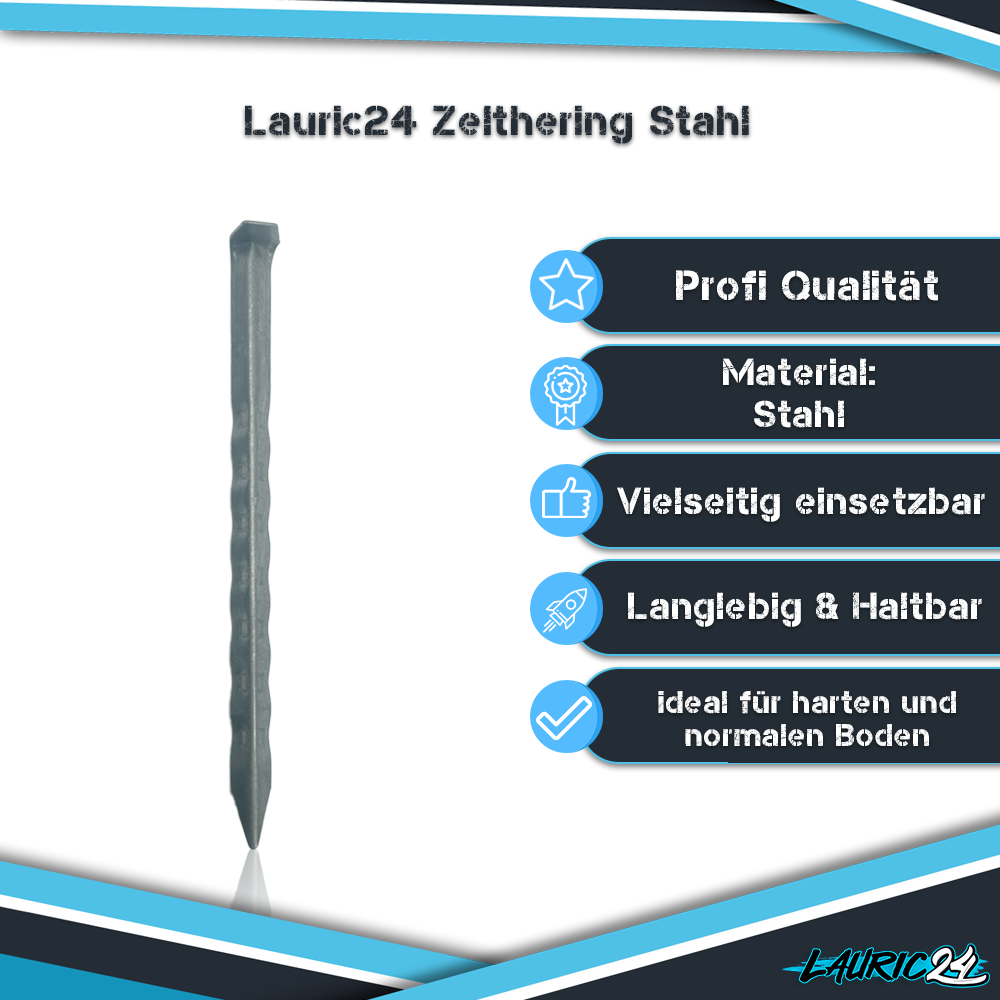 Zelt-Heringe aus Stahl - 18,5 cm - 24 cm 24 cm-6 Stück