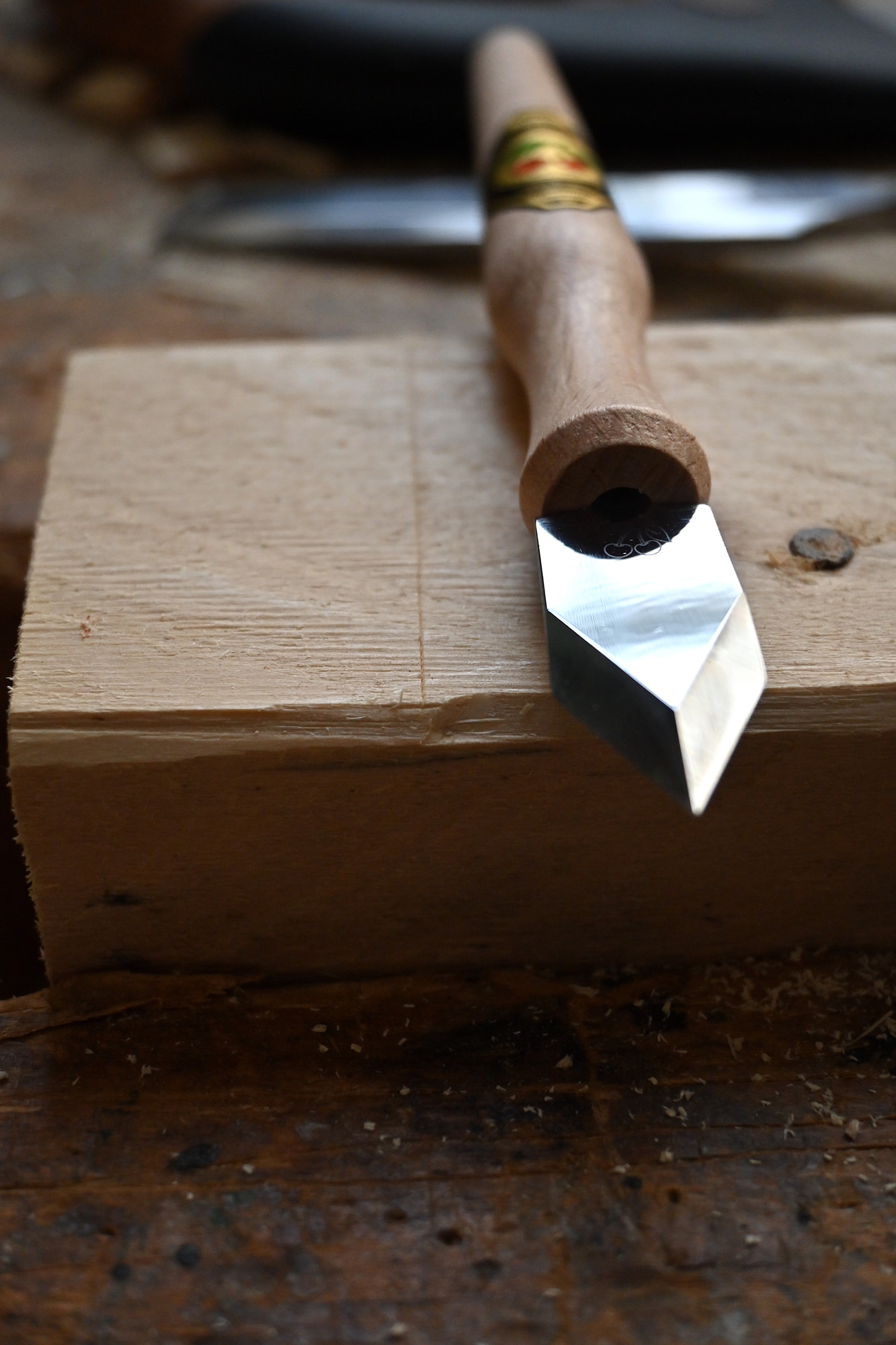 Anreißmesser mit Rotbuchenheft