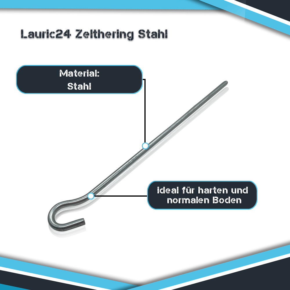Zelt-Heringe aus Stahl - 24 cm-6 Stück