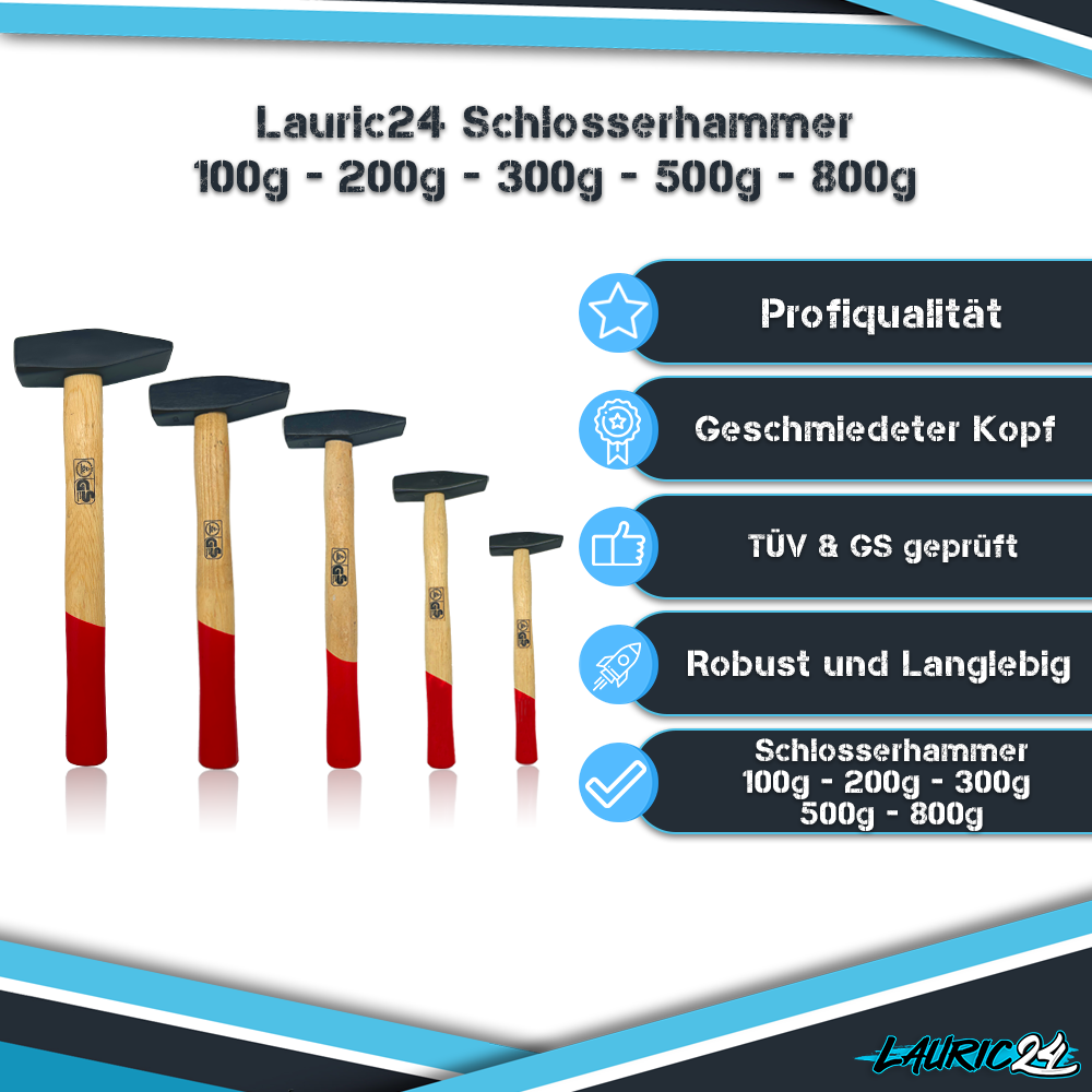 Schlosserhammer 100, 200, 300, 500, 800 Set
