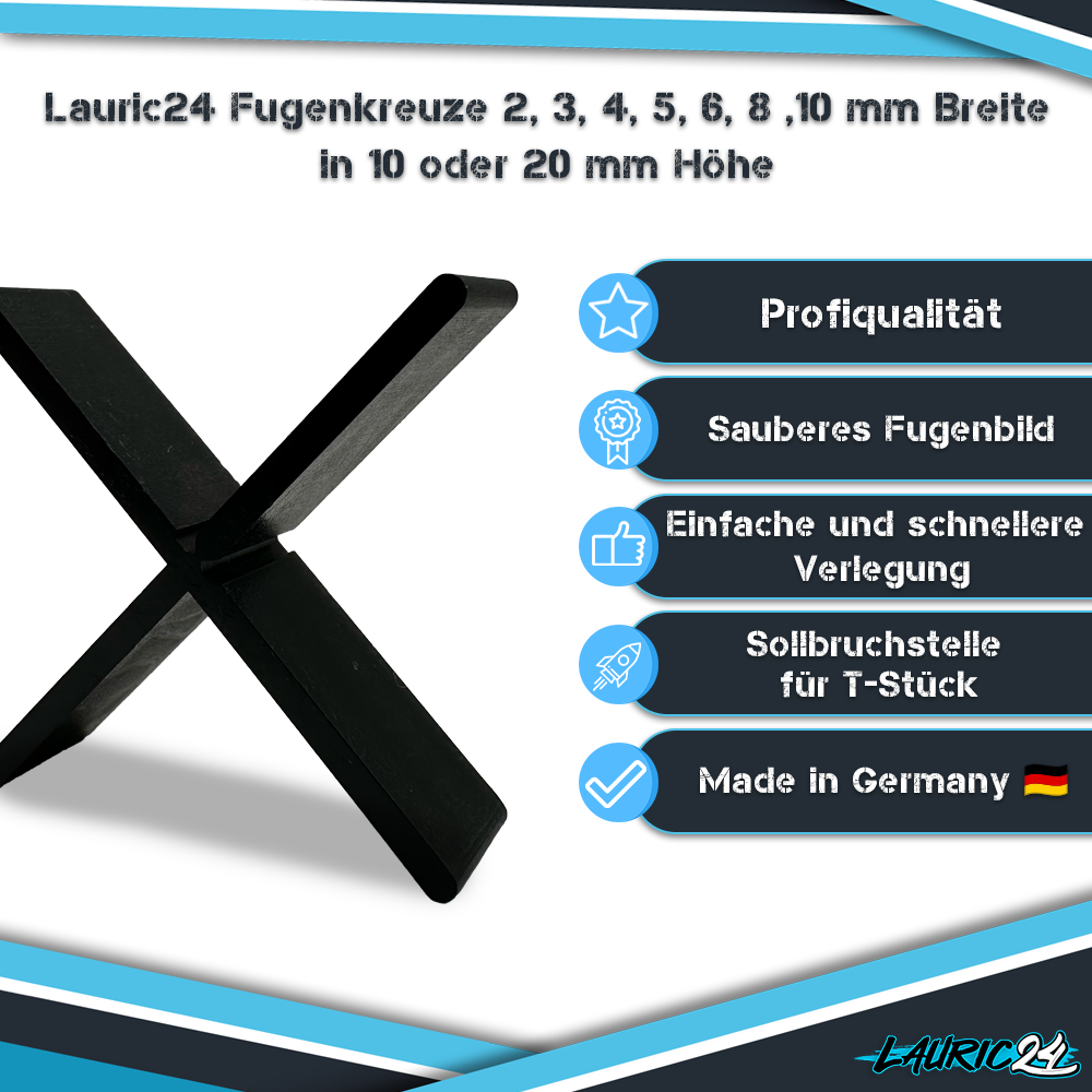Fugenkreuze 2 mm x 10 mm - 100 Stück