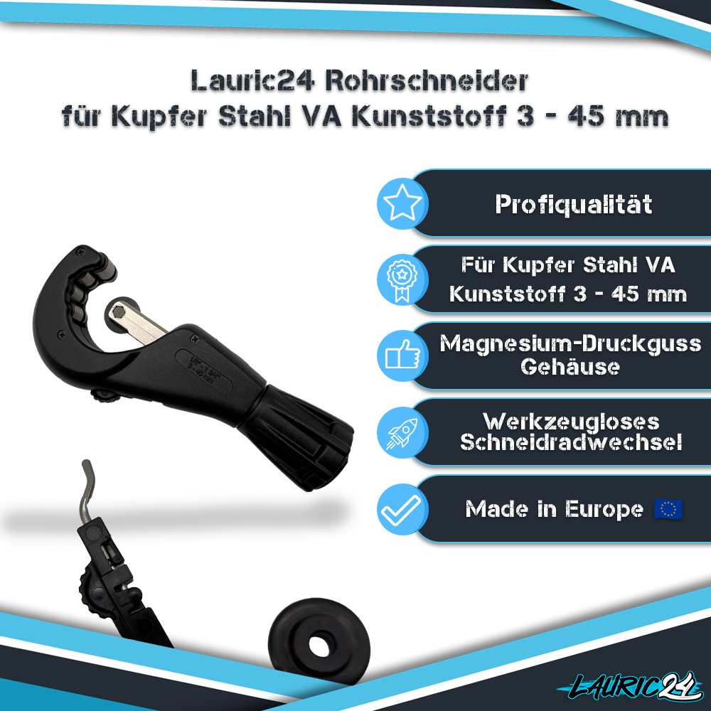 Rohrabschneider Kupfer Stahl Kunststoff 3 - 45 mm 