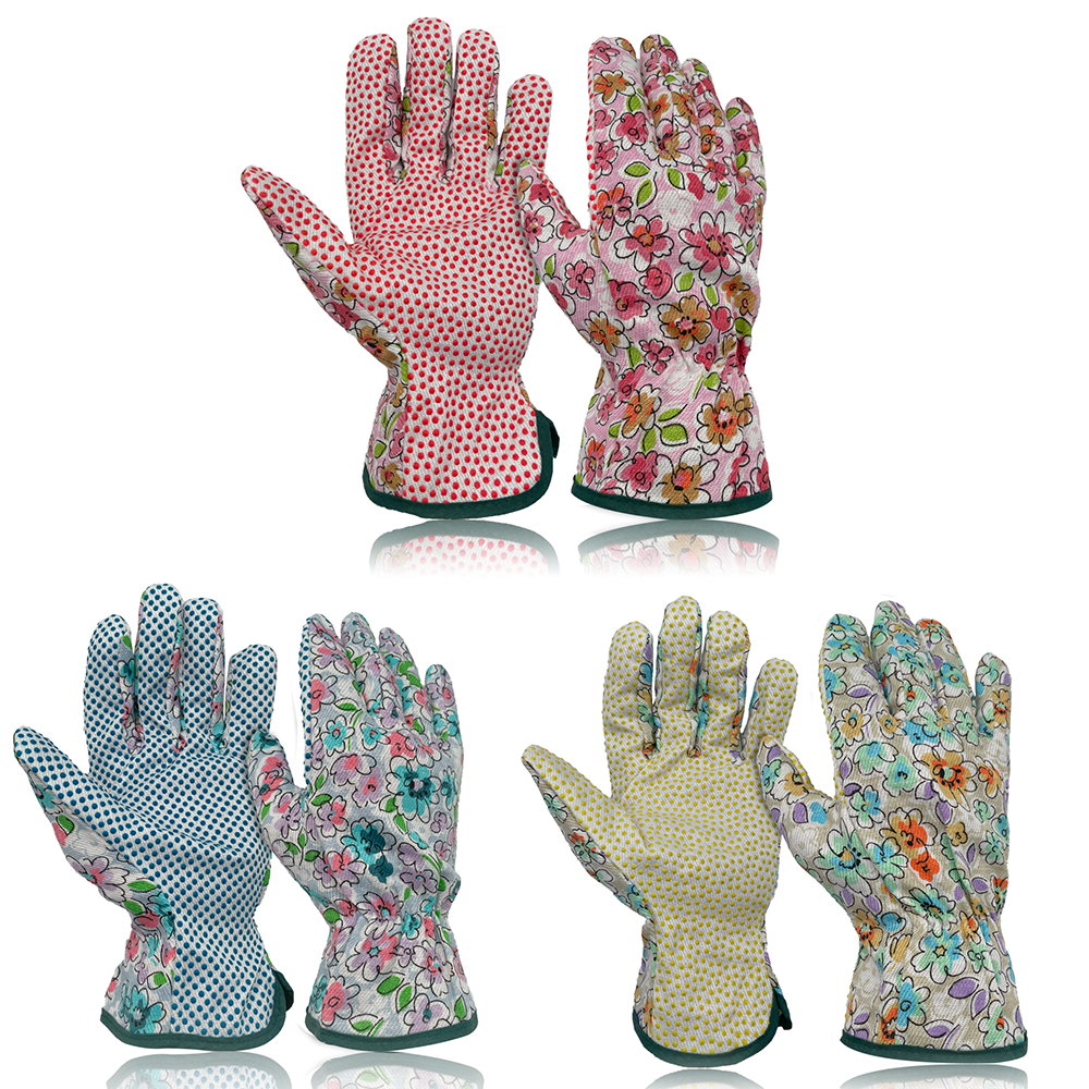 Gartenhandschuhe Damen Blumen -  3 Farben