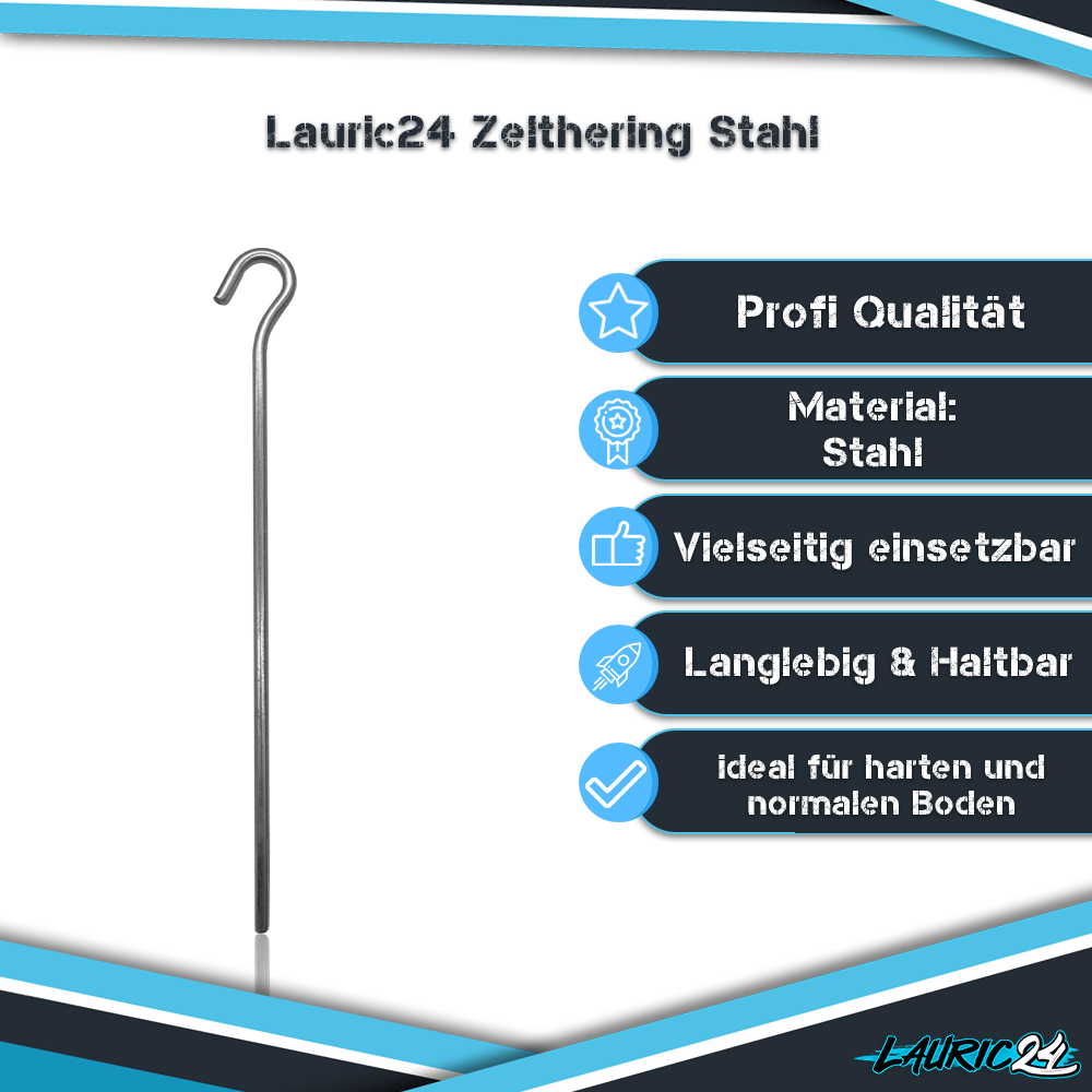 Zelt-Heringe aus Stahl - 24 cm-6 Stück