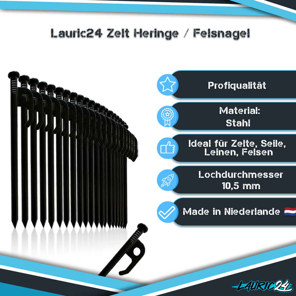 Zelt-Heringe aus Stahl 19,5 cm 12 Stück