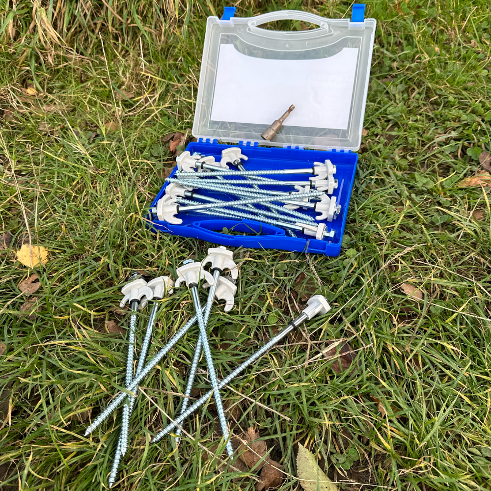 Zelt-Heringe 18 Stück inkl. Box und Bit