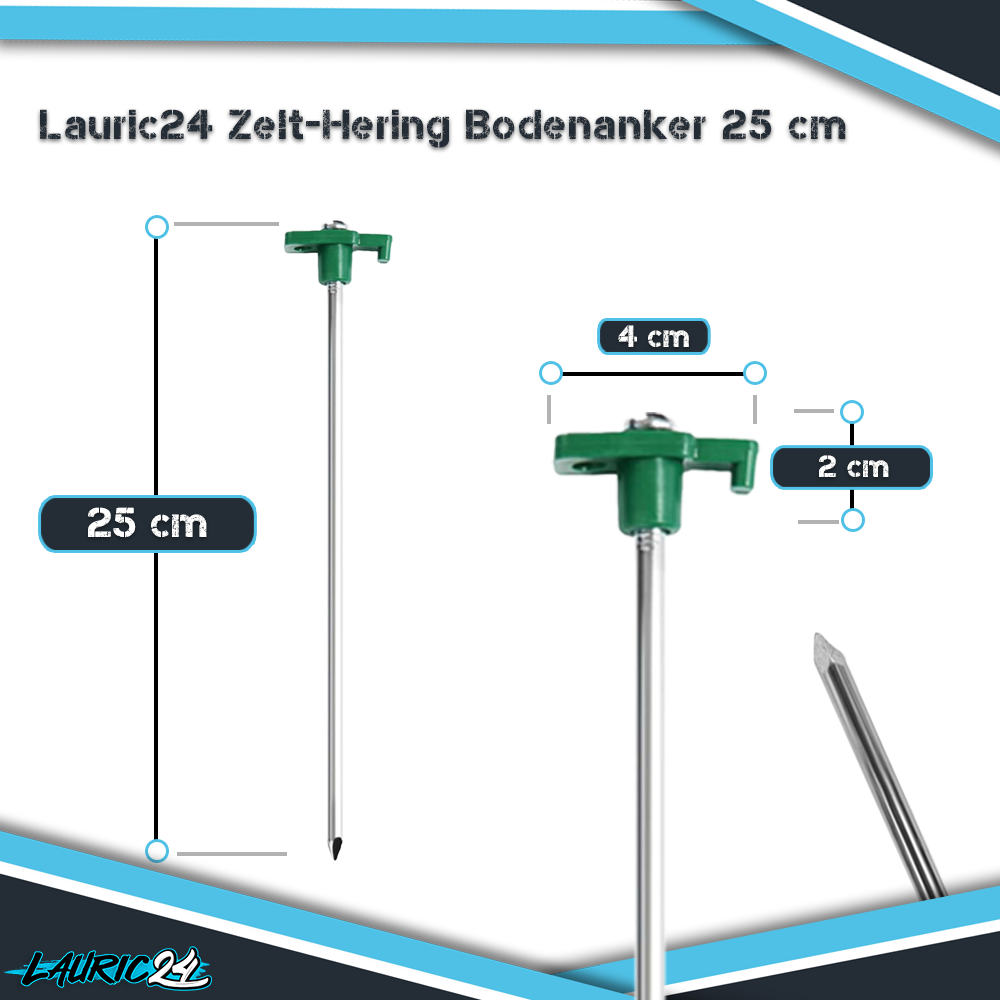 Zelt-Heringe 18 Stück inkl. Box Grün