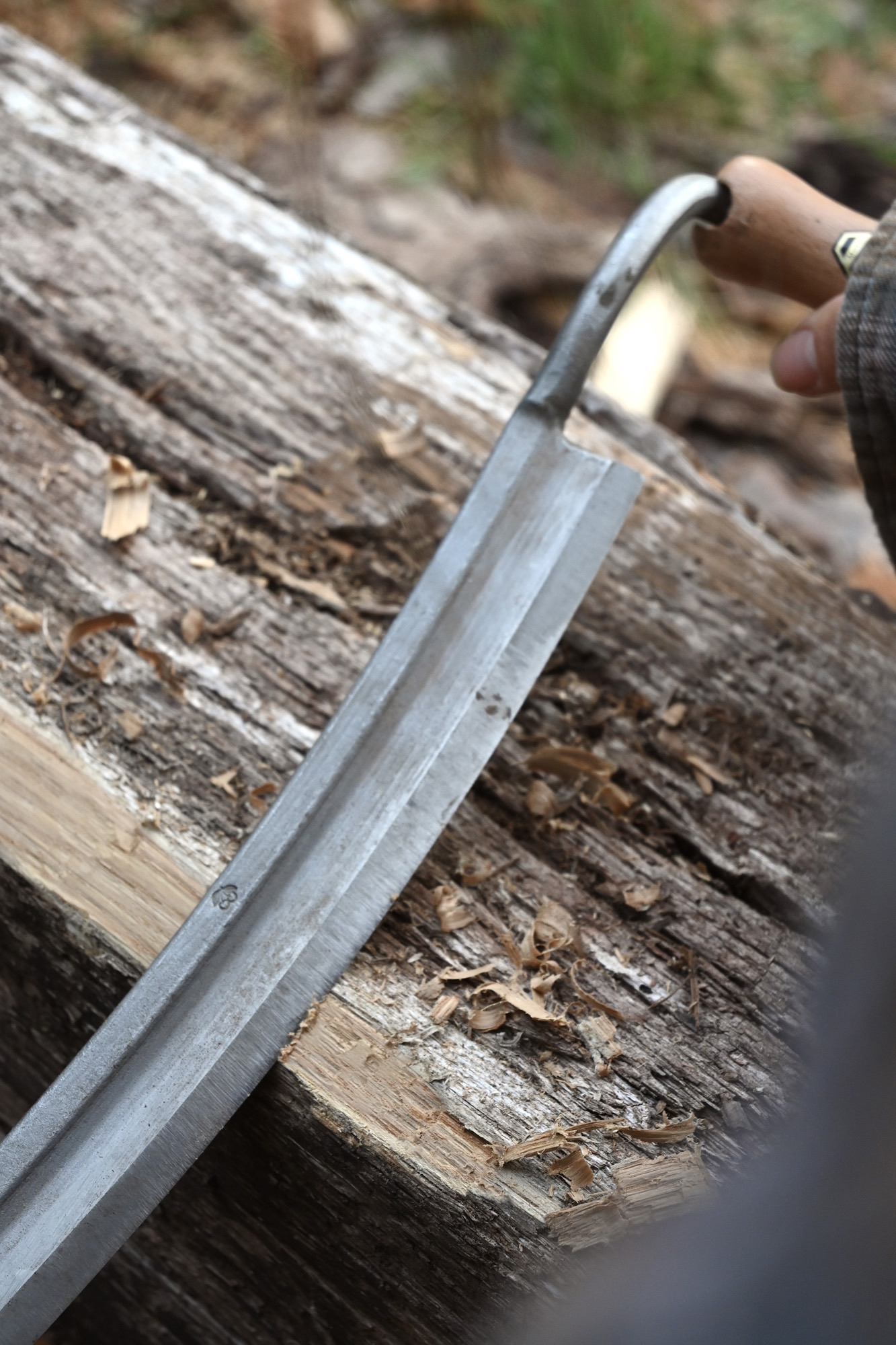 Zugmesser mit Rotbuchenheft, gerade, 300 mm