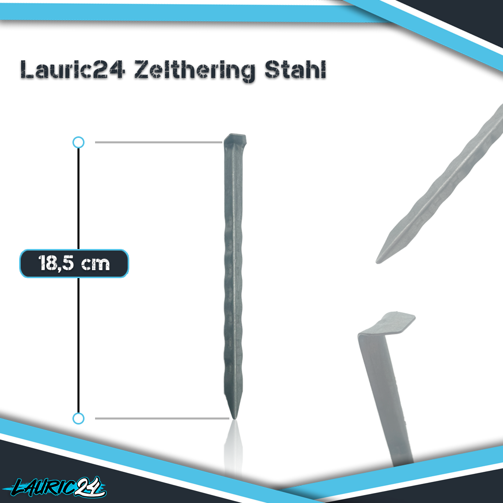 Zelt-Heringe aus Stahl - 18,5 cm - 24 cm 24 cm-6 Stück