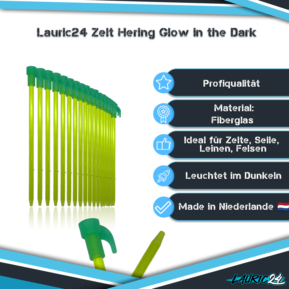 Zelt Heringe Glow in the Dark 6 Stück
