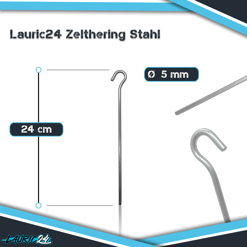 Zelt-Heringe aus Stahl - 24 cm-6 Stück