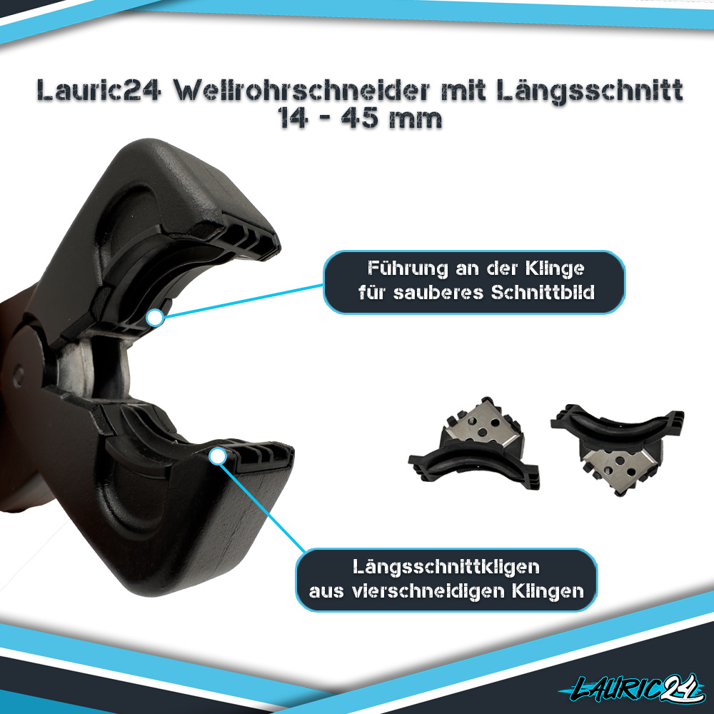 Wellrohrschneider mit Längsschnitt 14 - 45 mm